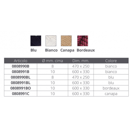 Tappeti in corda Scegli il modello Tappeto corda bianco mm.470x250