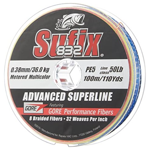 Sufix Braid 832 0.24 MM. trecciato da 300M multicolore