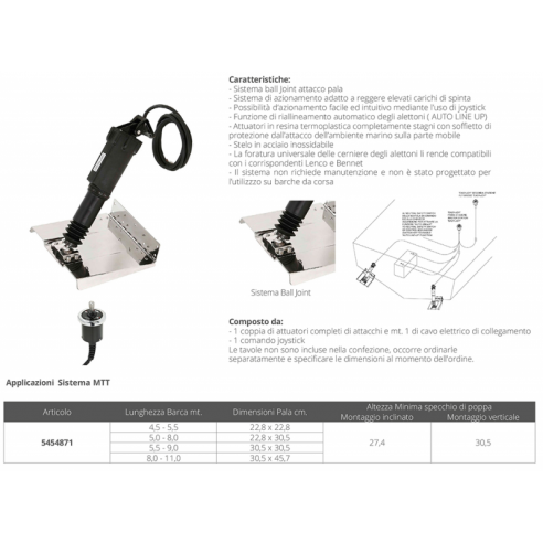 Attuatore elettrico MTT 301 mm. 12V - Uflex